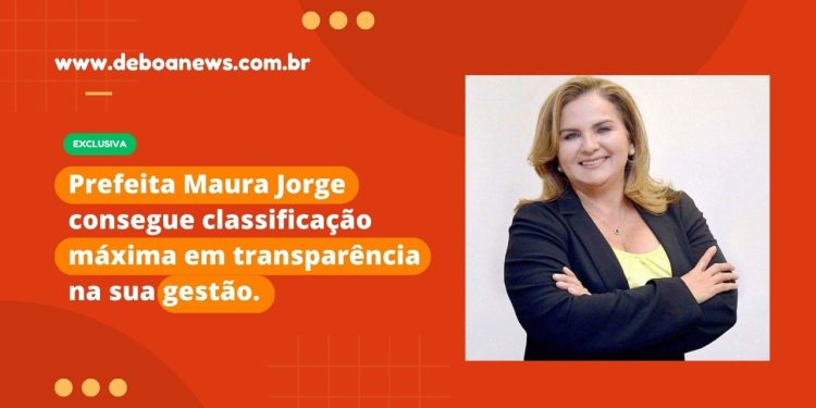 Prefeita Maura Jorge consegue classificação máxima em transparência na sua gestão.