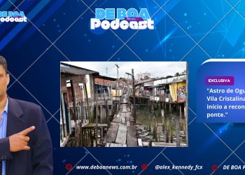 “Astro de Ogum visita a Vila Cristalina e deu início a reconstrução da ponte.”